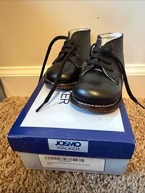 Josmo Black Baby Walker Lace-Up Shoes